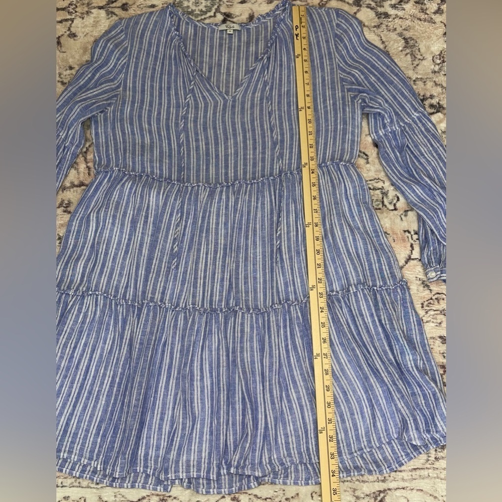 RAILS Everly Dress in Ludlow Stripe  Light Blue Long Sleeve Dress Size Medium - Picture 10 of 12